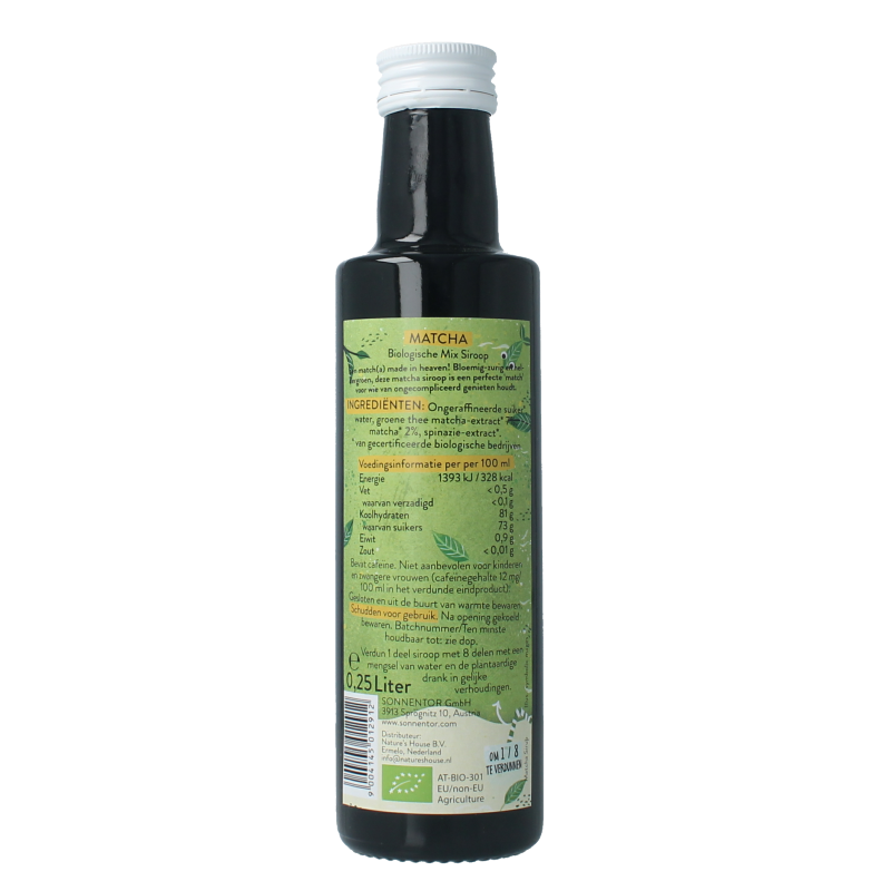 Sonnentor Matcha siroop bio 250 Milliliter