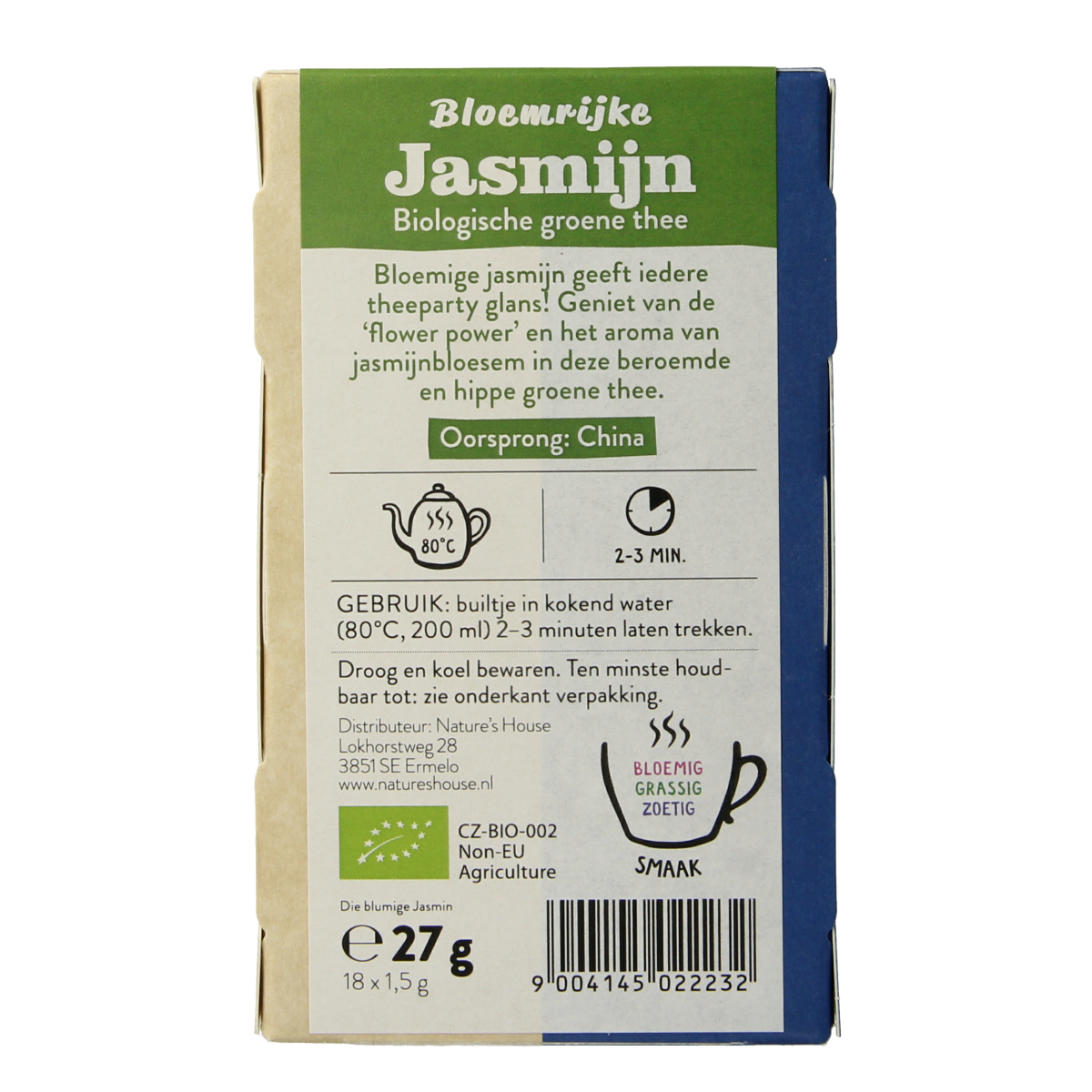 Sonnentor Jasmijn groene thee bio 18.00 Zakjes – AtHomePharma