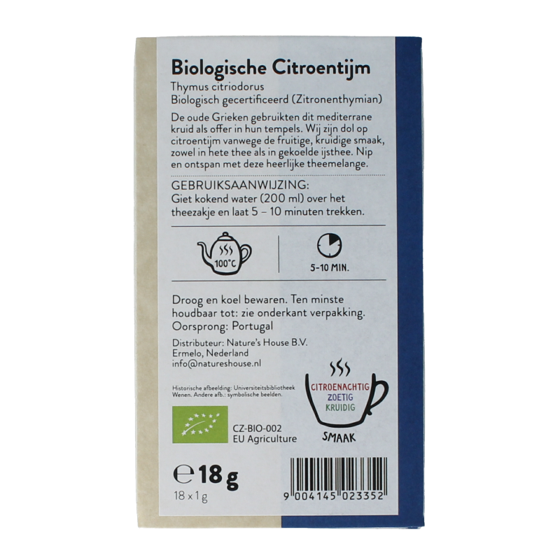 Sonnentor Citroen tijm thee bio 18 Zakjes