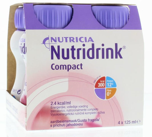 Nutridrink Compact aardbei 125ml 4 Stuks