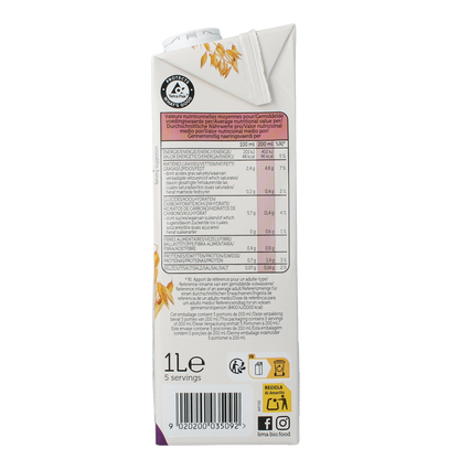 Lima Barista oat sugarfree bio 1.00 Liter