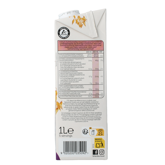 Lima Barista oat sugarfree bio 1.00 Liter