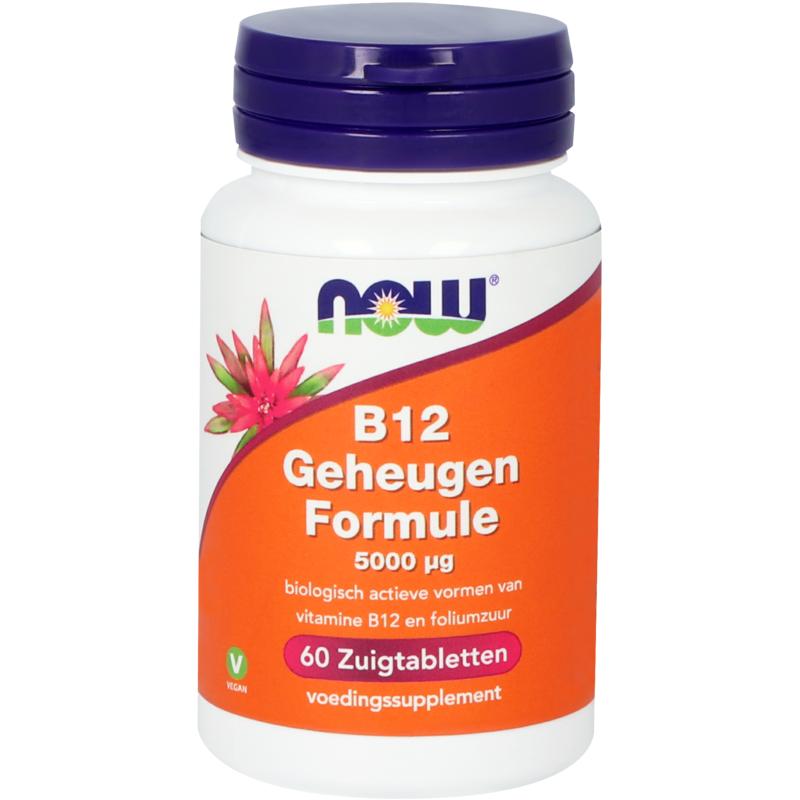 NOW Vitamine B12 geheugenformule 5000mcg 60 Zuigtabletten
