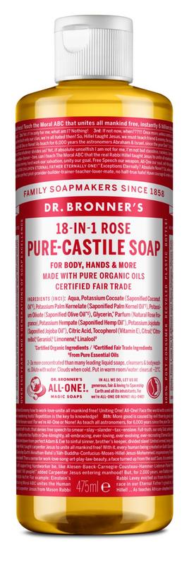 Dr Bronners Liquid soap roos 475 Milliliter