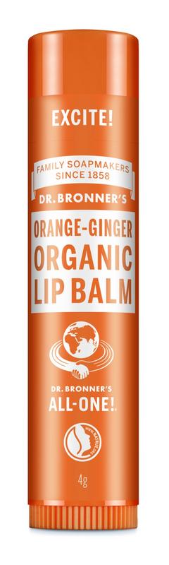 Dr Bronners Lipbalsem sinaasappel gember 4 Gram
