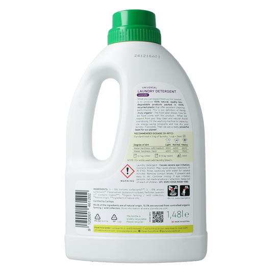Planet Pure Wasmiddel vloeibaar universeel lavendel 1480 Milliliter