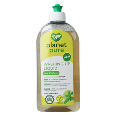 Planet Pure Afwasmiddel lime & verbena 500.00 Milliliter
