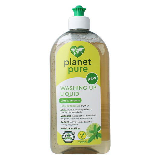 Planet Pure Afwasmiddel lime & verbena 500.00 Milliliter