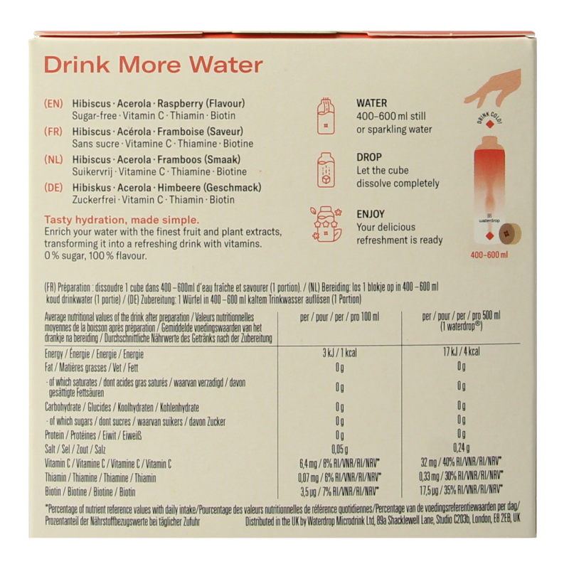 Waterdrop  Microdrink relax hibiscus bruistabletten 12 Stuks