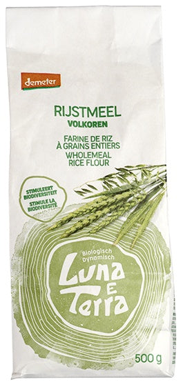 Luna E Terra Rijstemeel volkoren demeter bio 500 Gram