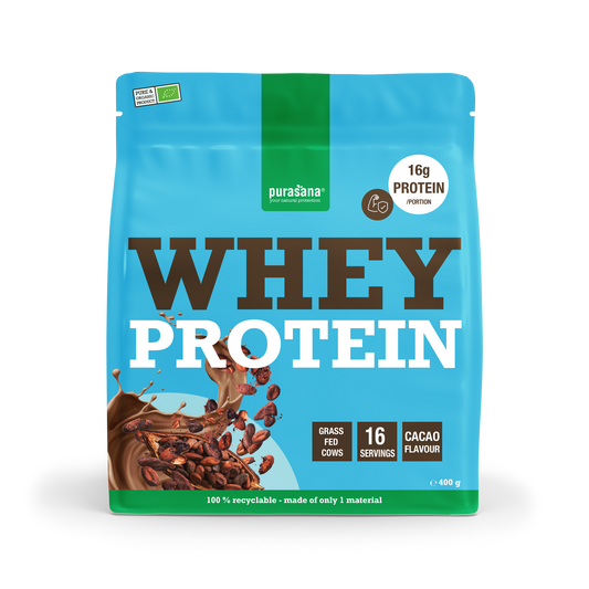 Purasana Whey proteine cacao bio 400.00 Gram