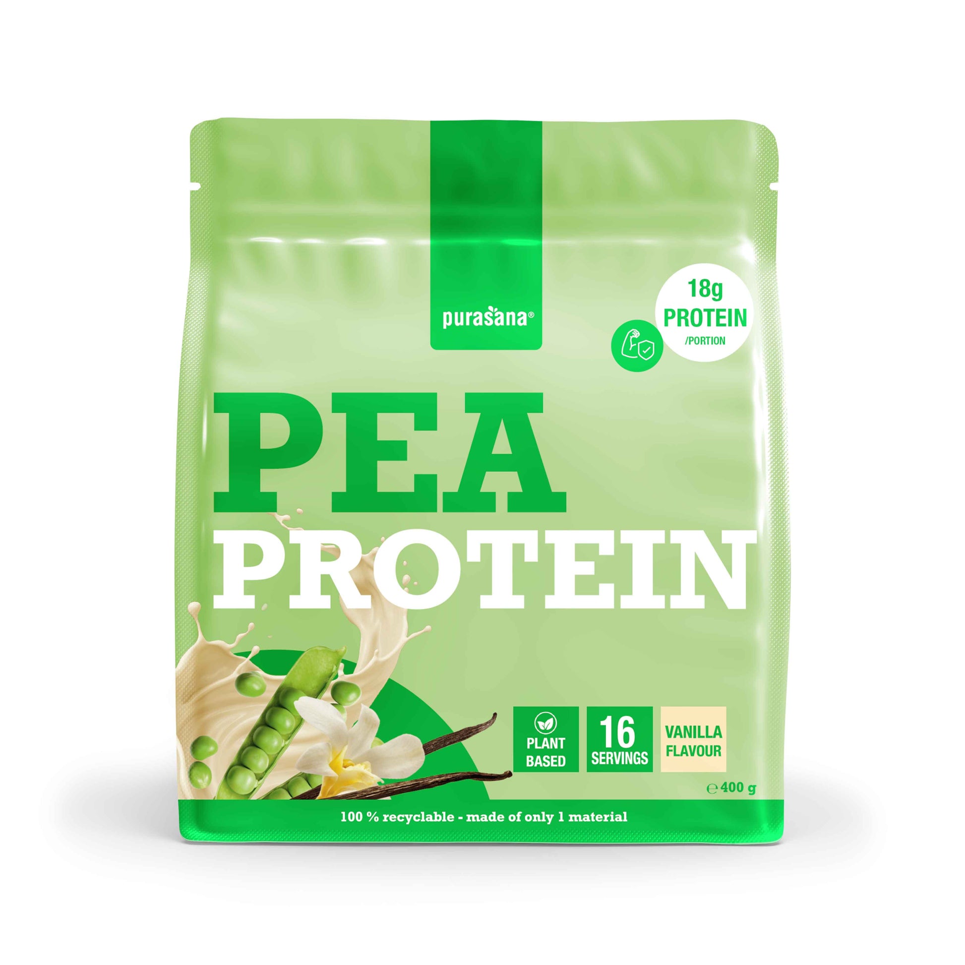 Purasana Plant protein erwt vaniille 400.00 Gram