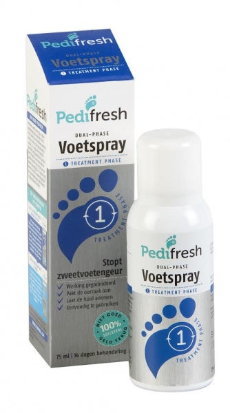 Pedifresh Fase 1 tegen acute zweetvoeten spray 75 Milliliter