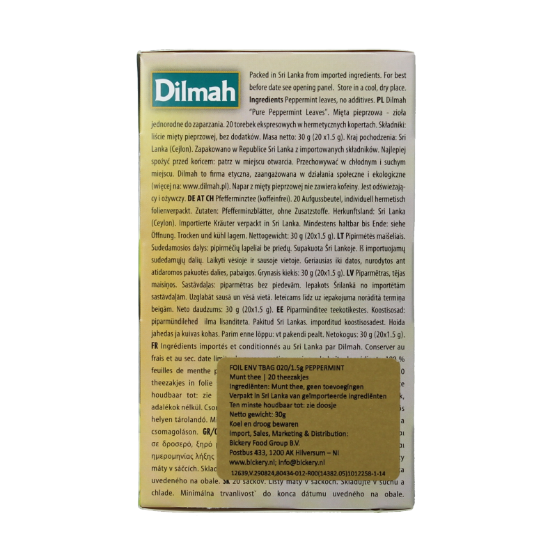 Dilmah Peppermint tea herbal infusion 20 Zakjes