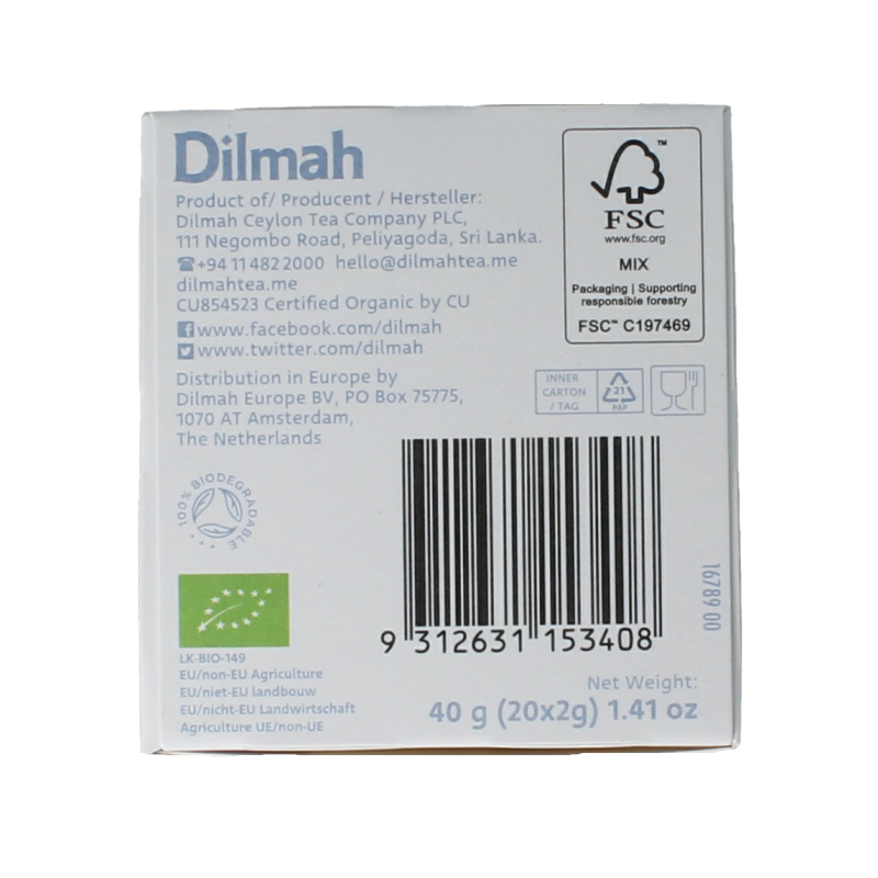 Dilmah Berry explosion  tea bio 20 Zakjes