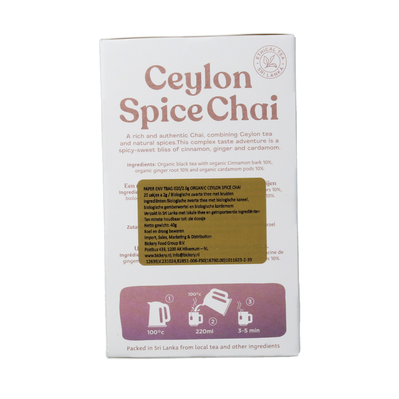 Dilmah Ceylon spice chai tea bio 20 Zakjes