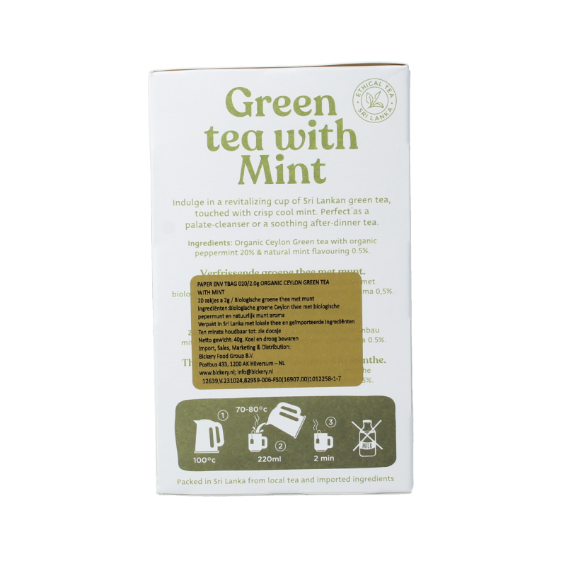 Dilmah Green tea with mint bio 20 Zakjes