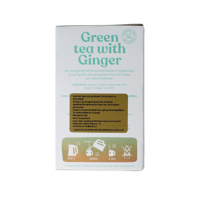 Dilmah Green tea with ginger bio 20 Zakjes