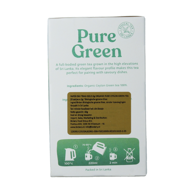 Dilmah Pure ceylon green tea bio 20 Zakjes