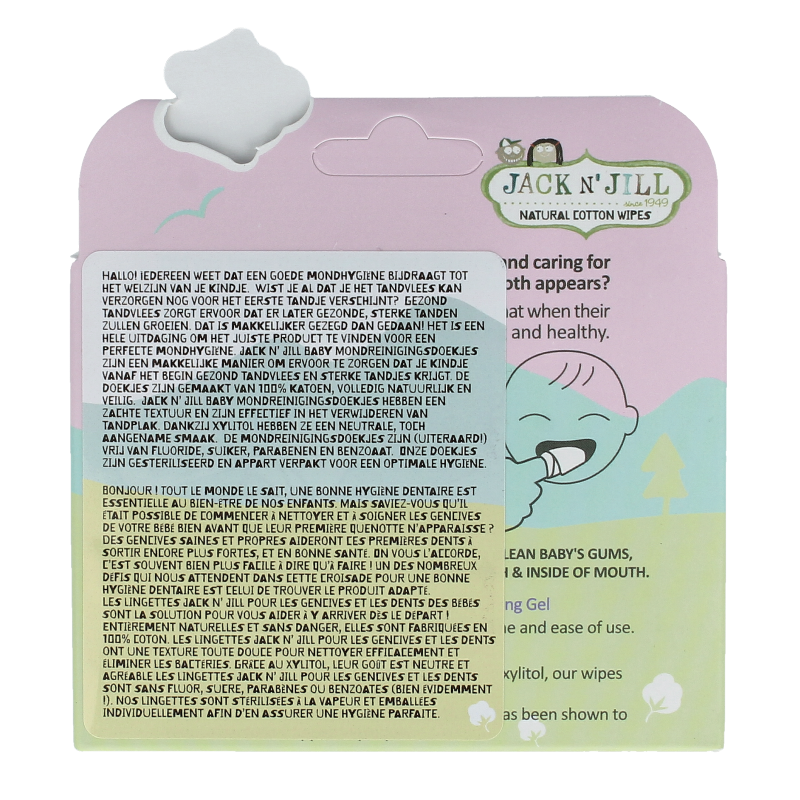 Jack N Jill Natural baby gum & tooth wipes 25 Stuks