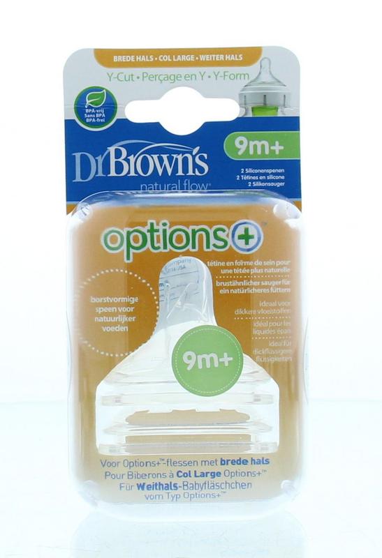 Dr. Brown's Options+ Y-speen brede halsfles 2 Stuks