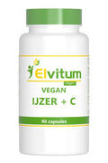 Elvitum  IJzer met vitamine C vegan 90 Vegetarische capsules