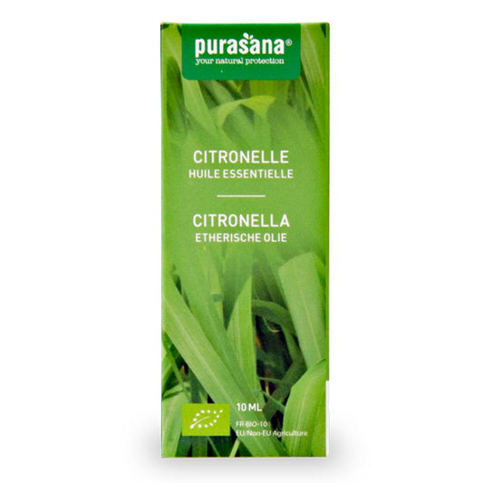 Purasana Citronella olie bio 10.00 Milliliter