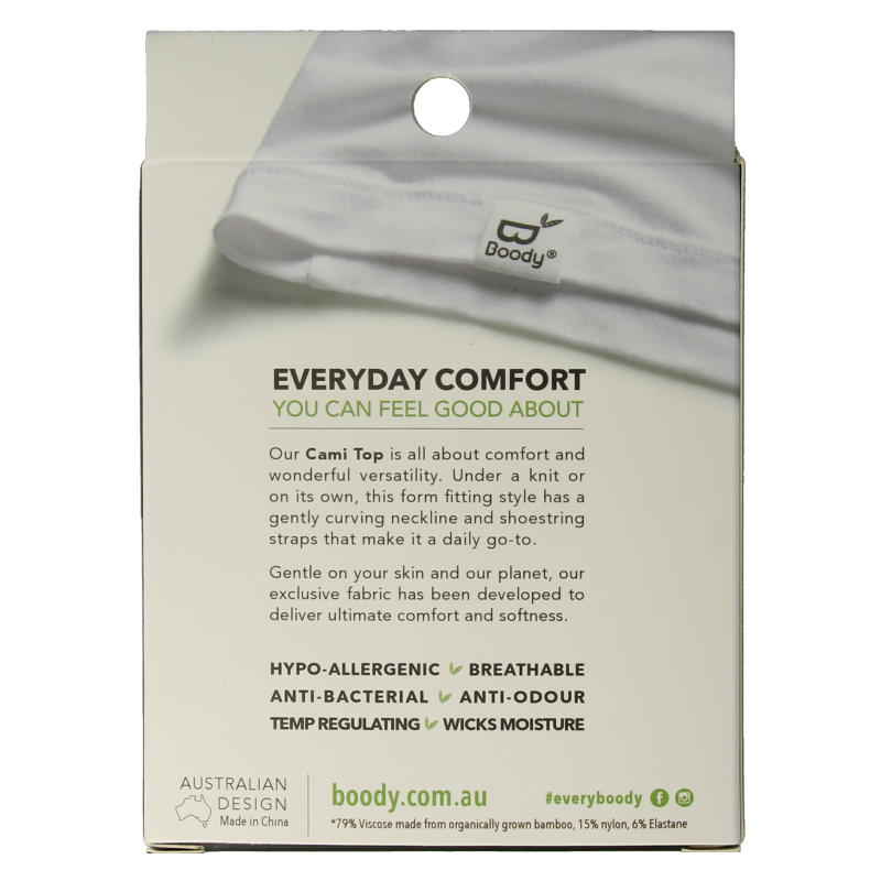 Boody  Cami top wit S 1 Stuks