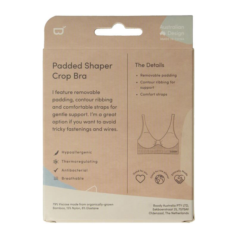 Boody  Padded shaper crop bh blush XL 1 Stuks