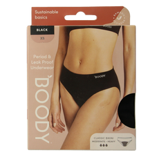 Boody  Menstruatieondergoed bikinislip zwart norm/hevigXS 1 Stuks