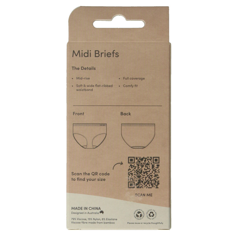 Boody  Midi heupslip zwart M 1 Stuks