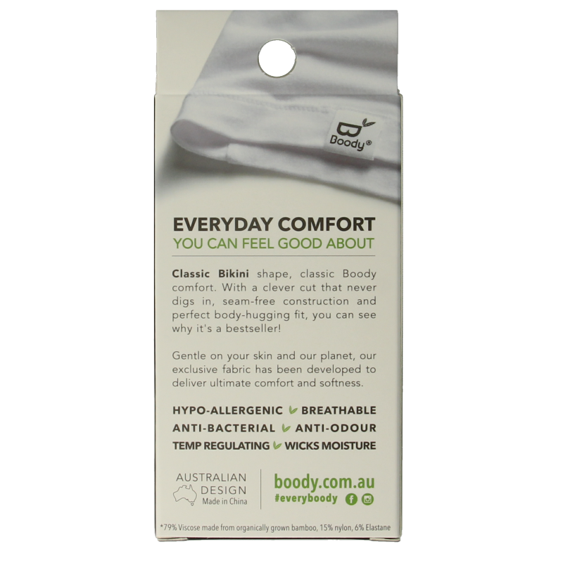 Boody  Classic bikinislip zwart S 1 Stuks