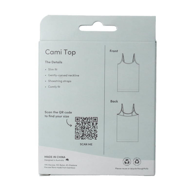 Boody  Cami top  zwart M 1 Stuks