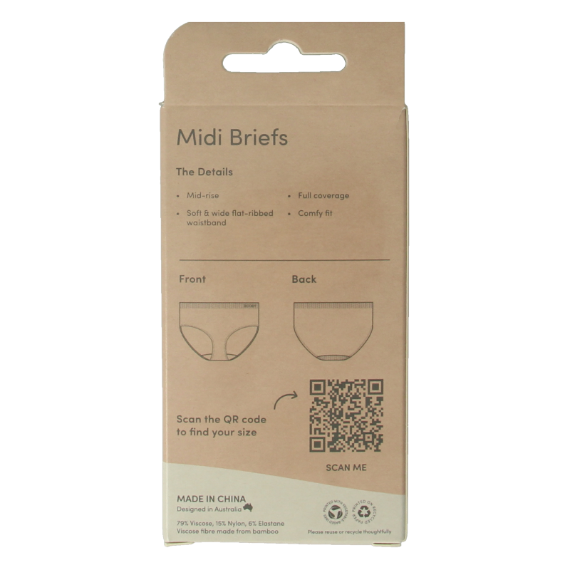 Boody  Midi heupslip zwart S 1 Stuks