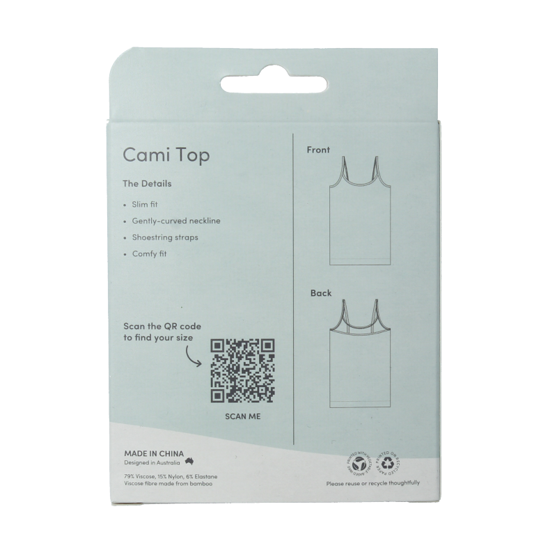 Boody  Cami top wit M 1 Stuks