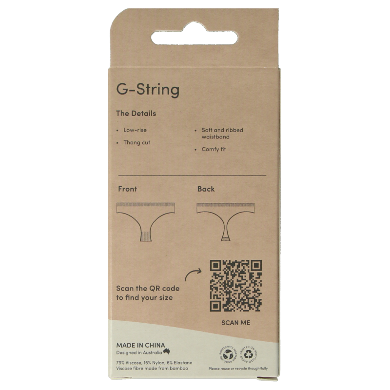Boody  G-string zwart S 1 Stuks