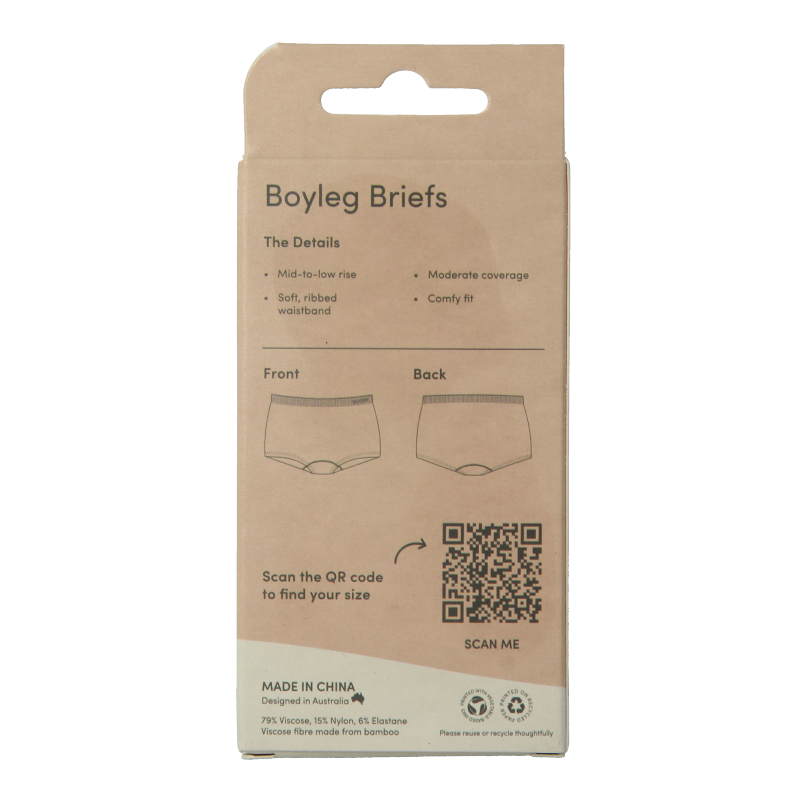 Boody  Boyleg damesslip zwart M 1 Stuks