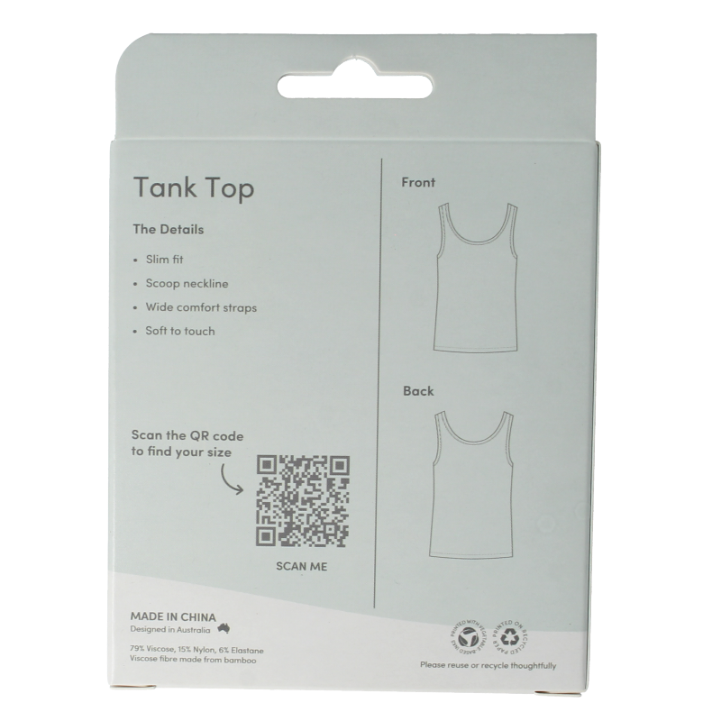 Boody  Tank top wit S 1 Stuks