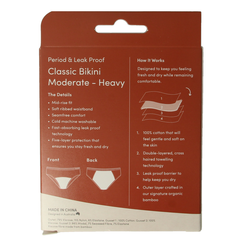 Boody  Menstruatieondergoed bikinislip zwart norm/hevig M 1 Stuks