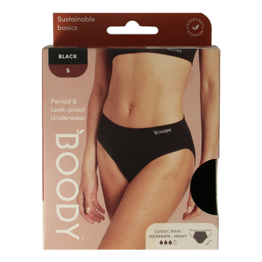Boody  Menstruatieondergoed bikinislip zwart norm/hevig S 1 Stuks