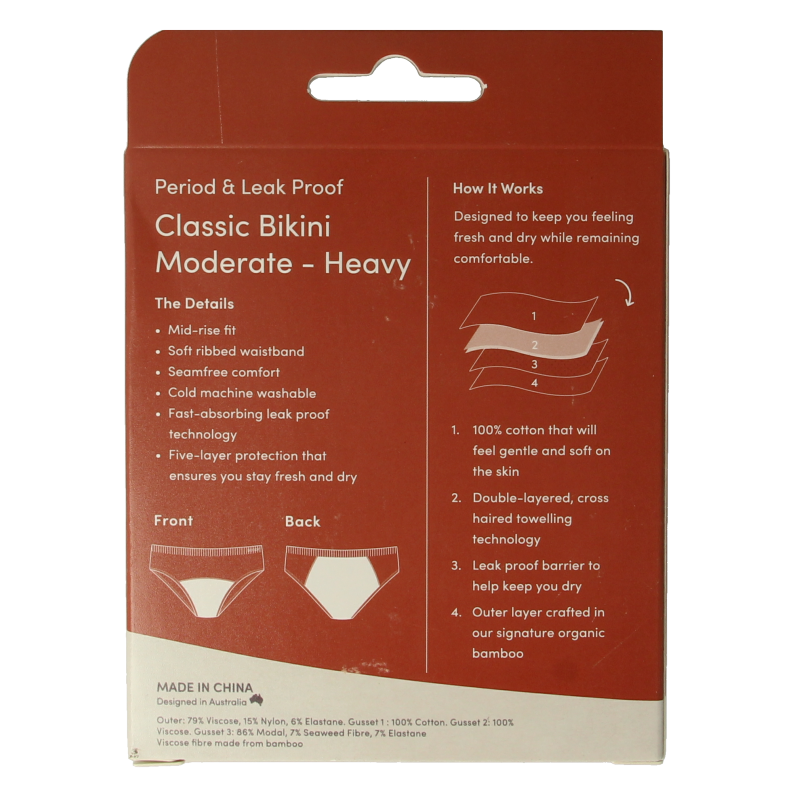 Boody  Menstruatieondergoed bikinislip zwart norm/hevig S 1 Stuks