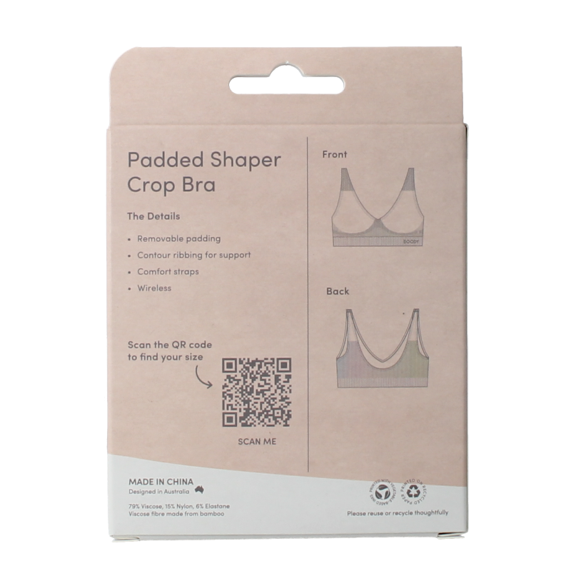 Boody  Padded shaper crop BH blush L 1 Stuks