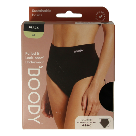 Boody  Menstruatieondergoed tailleslip zwart normaal/hevi 1 Stuks