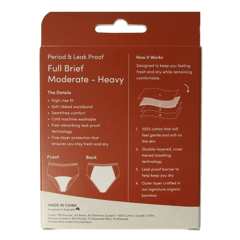 Boody  Menstruatieondergoed tailleslip zwart normaal/hevi 1 Stuks