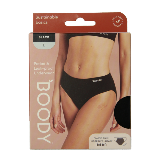 Boody  Menstruatieondergoed bikinislip zwart normaal L 1 Stuks