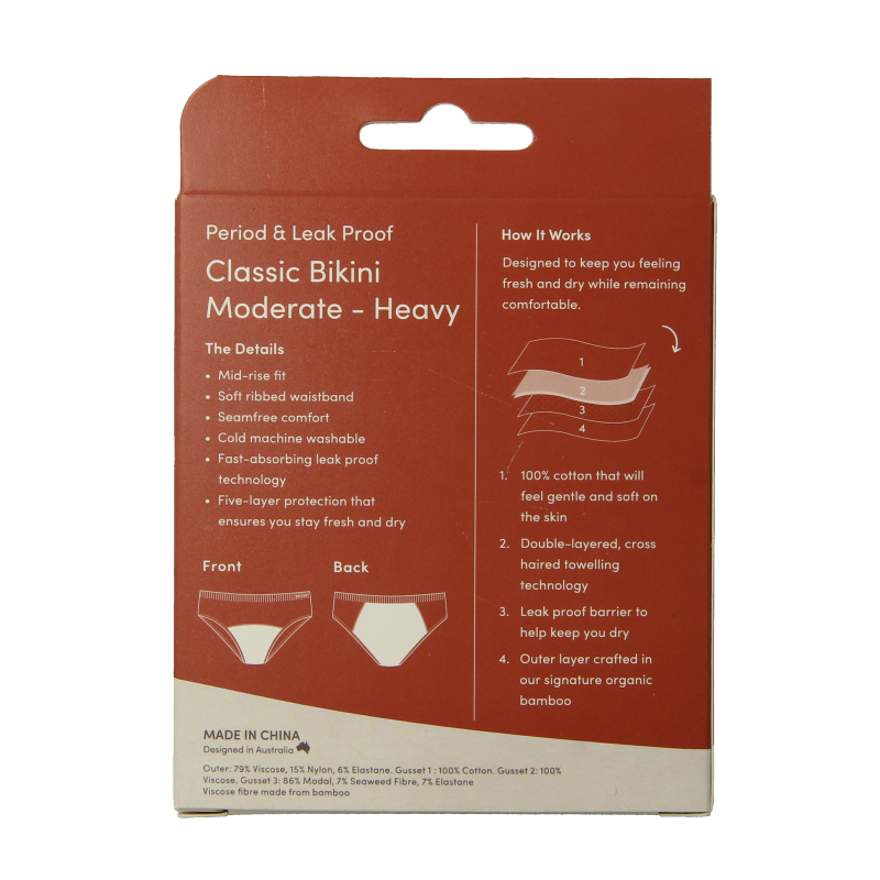 Boody  Menstruatieondergoed bikinislip zwart normaal L 1 Stuks