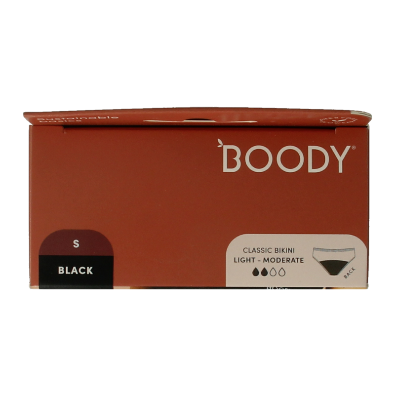 Boody  Menstruatieondergoed bikinislip zwart licht/norm S 1 Stuks