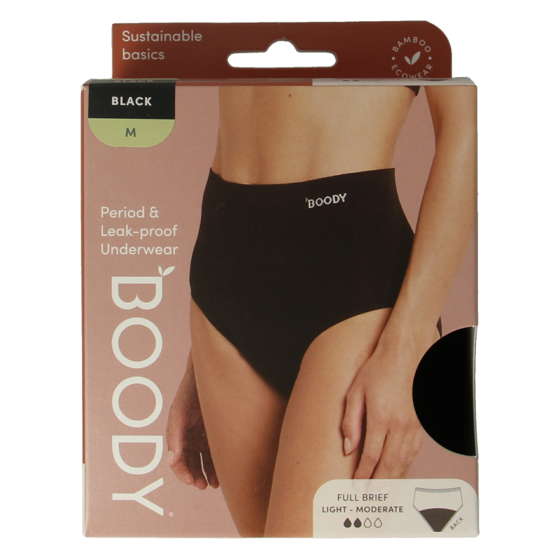 Boody  Menstruatieondergoed tailleslip zwart licht/norm M 1 Stuks