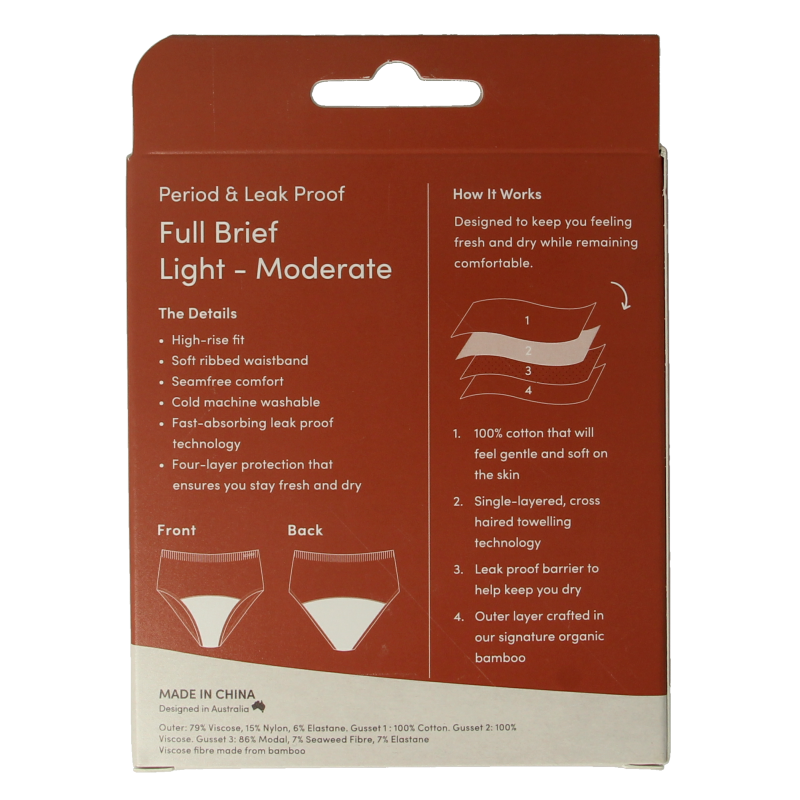 Boody  Menstruatieondergoed tailleslip zwart licht/norm M 1 Stuks