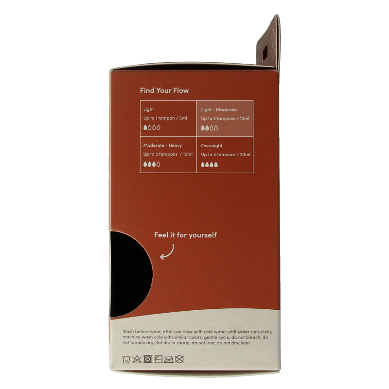 Boody  Menstruatieondergoed tailleslip zwart licht/norm M 1 Stuks